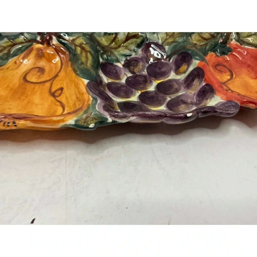 Tabletops Unlimited Ceramica Classica Venetian Fruit Serving Tray Hand Painted